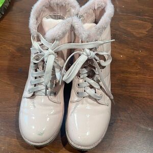 SO pink vinyl boots size 2
